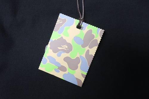 EM Sneakers BAPE 26SS Vertical Stripe Color Block Camouflage Ape Head Print T-Shirtt Black