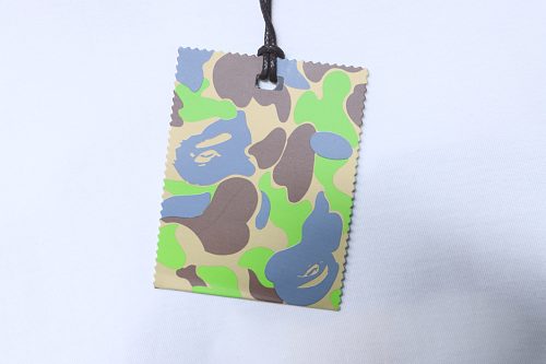 EM Sneakers BAPE 26SS Vertical Stripe Color Block Camouflage Ape Head Print T-Shirtt White
