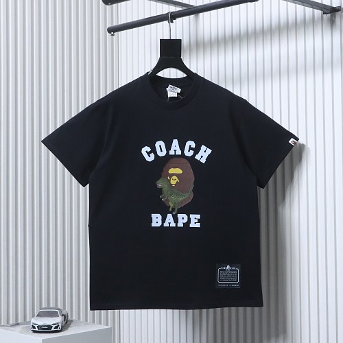 EM Sneakers BAPE x COACH 26SS Collaboration Dinosaur and Ape Head Print T-Shirt Black