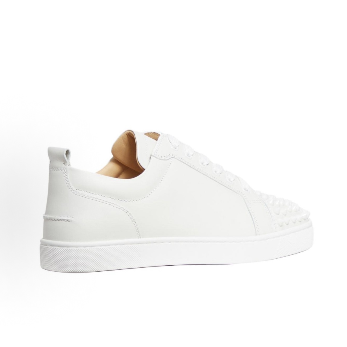EM Sneakers Christian Louboutin Louis Junior Spikes Sneakers Calf Leather and Spikes White
