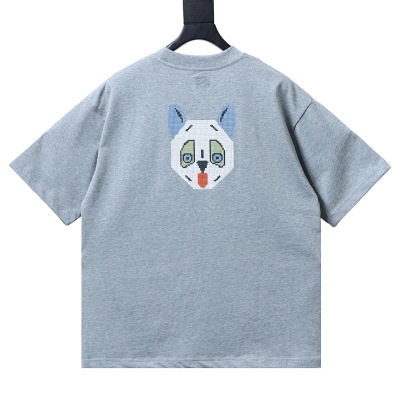 EM Sneakers Loewe x Louis Wain Kitten Logo Embroidered T-shirt Gray 02