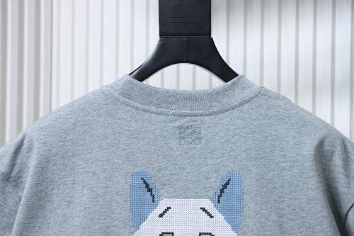 EM Sneakers Loewe x Louis Wain Kitten Logo Embroidered T-shirt Gray