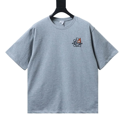 EM Sneakers Loewe x Louis Wain Limited Edition Monster Eyes Logo Embroidered T-Shirt Gray 01