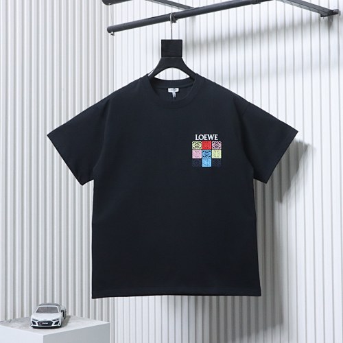 EM Sneakers Loewe 2026SS Nine-Grid Embroidered Logo T-Shirt Black
