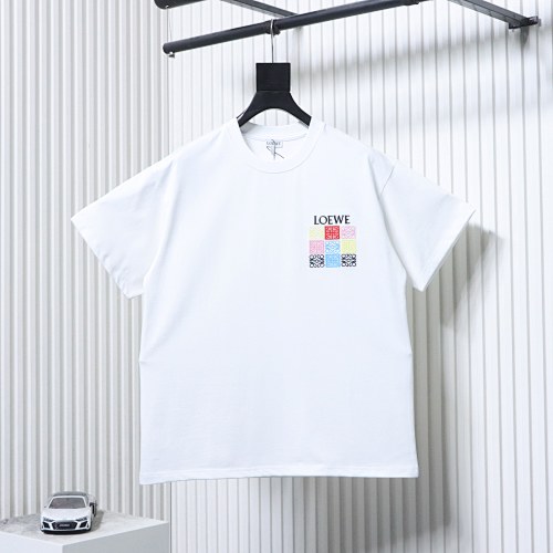 EM Sneakers Loewe 2026SS Nine-Grid Embroidered Logo T-Shirt White