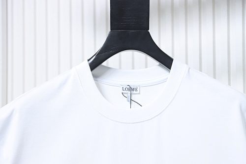 EM Sneakers Loewe 2026SS Nine-Grid Embroidered Logo T-Shirt White