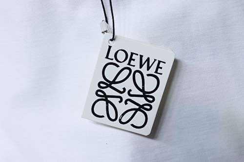 EM Sneakers Loewe 2026SS Nine-Grid Embroidered Logo T-Shirt White