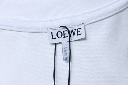 EM Sneakers Loewe 2026SS Nine-Grid Embroidered Logo T-Shirt White