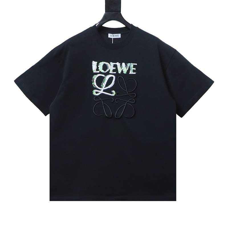 EM Sneakers Loewe 24ss Embroidered Logo T-shirt Black