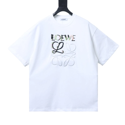 EM Sneakers Loewe 24ss Embroidered Logo T-shirt White 01