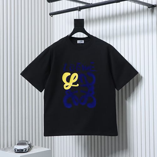 EM Sneakers Loewe 25ss Graffiti Painted Flocked Print T-shirt Black
