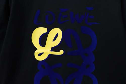 EM Sneakers Loewe 25ss Graffiti Painted Flocked Print T-shirt Black