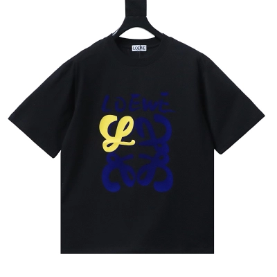 EM Sneakers Loewe 25ss Graffiti Painted Flocked Print T-shirt Black 01
