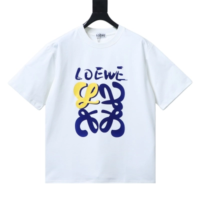 EM Sneakers Loewe 25ss Graffiti Painted Flocked Print T-shirt White 01