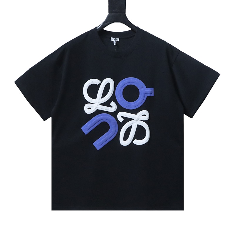 EM Sneakers Loewe 25ss Suede Logo Foam Print T-shirt Black
