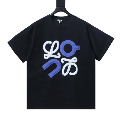EM Sneakers Loewe 25ss Suede Logo Foam Print T-shirt Black 01