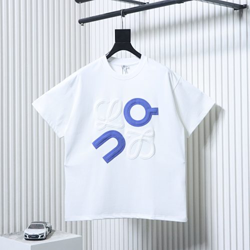 EM Sneakers Loewe 25ss Suede Logo Foam Print T-shirt White