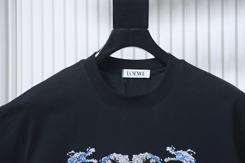 EM Sneakers Loewe 25ss Wave Logo Print T-shirt Black