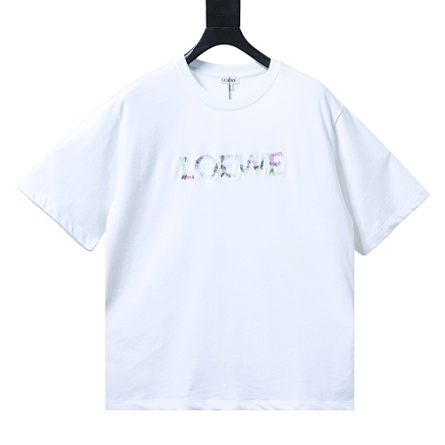 EM Sneakers Loewe 26SS Colorful Embroidered T-shirt White