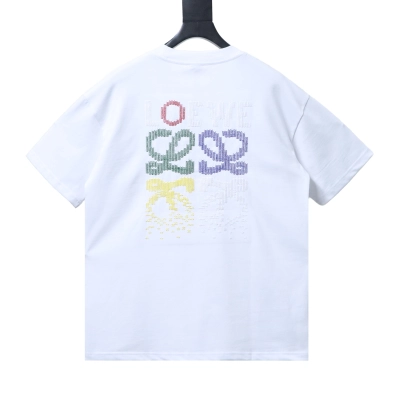 EM Sneakers Loewe 26SS Colorful Logo Embroidered T-shirt White 02