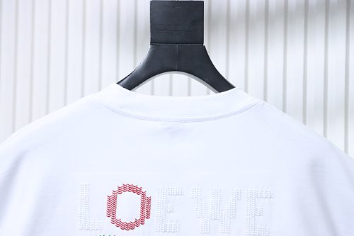 EM Sneakers Loewe 26SS Colorful Logo Embroidered T-shirt White