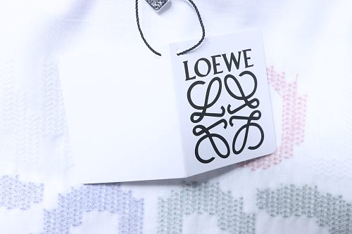 EM Sneakers Loewe 26SS Colorful Logo Embroidered T-shirt White