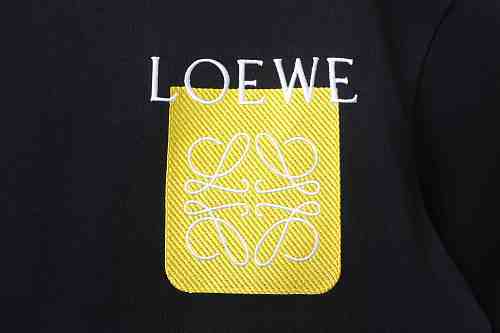 EM Sneakers Loewe 26SS Faux Pocket Color Block Logo T-Shirt Black