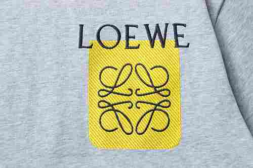 EM Sneakers Loewe 26SS Faux Pocket Color Block Logo T-Shirt Gray