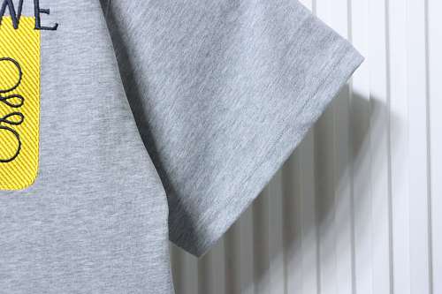 EM Sneakers Loewe 26SS Faux Pocket Color Block Logo T-Shirt Gray