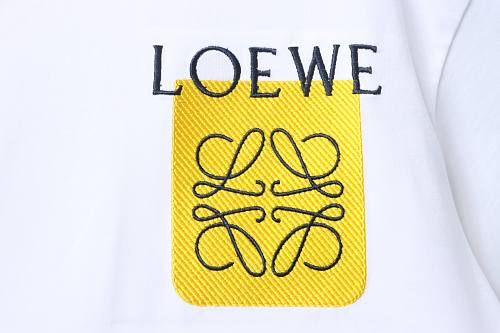 EM Sneakers Loewe 26SS Faux Pocket Color Block Logo T-Shirt White