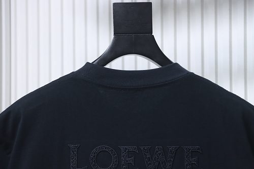 EM Sneakers Loewe 26SS Subtle Logo Woven Embroidered T-Shirt Black