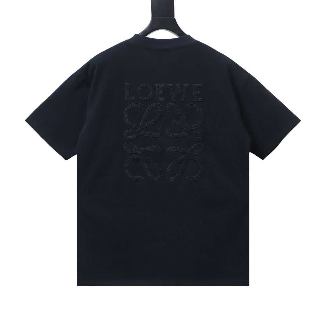 EM Sneakers Loewe 26SS Subtle Logo Woven Embroidered T-Shirt Black