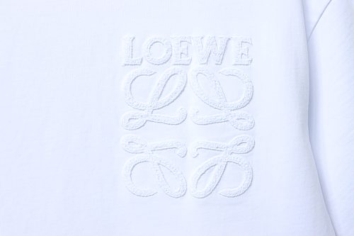 EM Sneakers Loewe 26SS Subtle Logo Woven Embroidered T-Shirt White