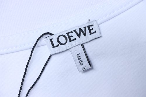 EM Sneakers Loewe 26SS Subtle Logo Woven Embroidered T-Shirt White