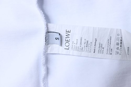 EM Sneakers Loewe 26SS Subtle Logo Woven Embroidered T-Shirt White
