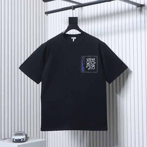 EM Sneakers Loewe & Onrun Collaboration Zipper Pocket Logo Taped T-Shirt Black