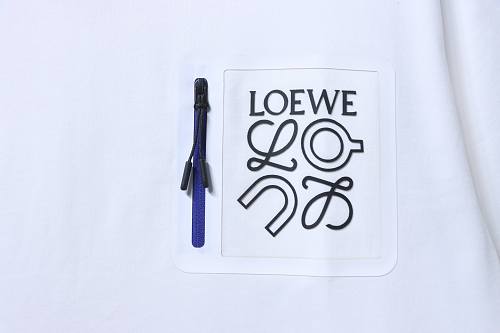 EM Sneakers Loewe & Onrun Collaboration Zipper Pocket Logo Taped T-Shirt White