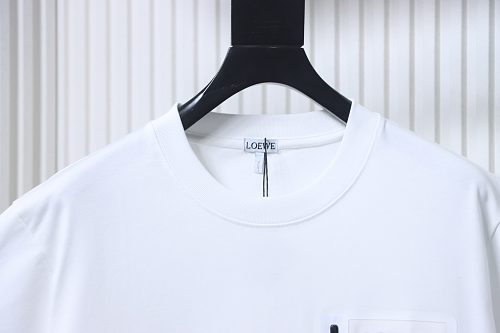EM Sneakers Loewe & Onrun Collaboration Zipper Pocket Logo Taped T-Shirt White