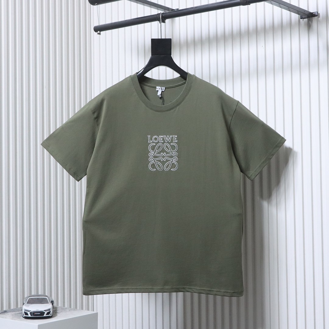 EM Sneakers Loewe Anagram Embroidered T-shirt Avocado Green