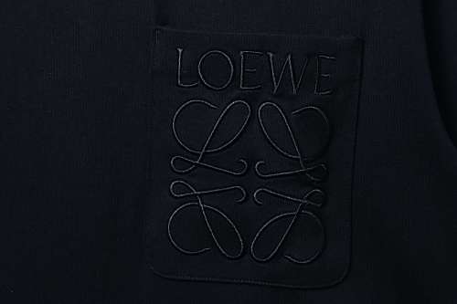 EM Sneakers Loewe Classic Embroidered Letter Pocket T-Shirt Black