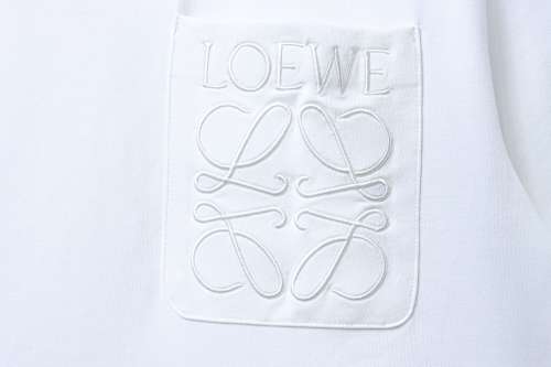EM Sneakers Loewe Classic Embroidered Letter Pocket T-Shirt White