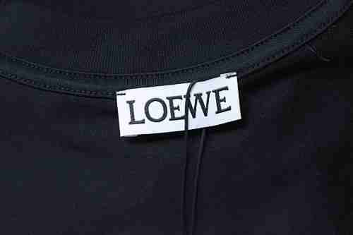 EM Sneakers Loewe Floral Embroidered Logo T-shirt Black