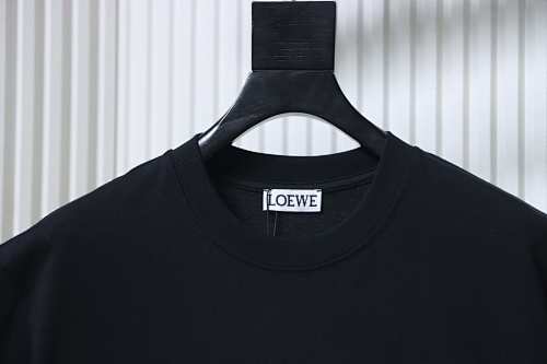 EM Sneakers Loewe Floral Embroidered Logo T-shirt Black