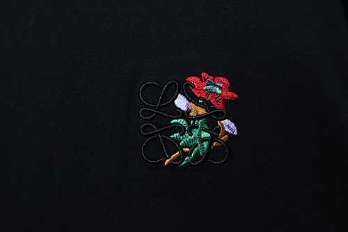 EM Sneakers Loewe Floral Embroidered Logo T-shirt Black