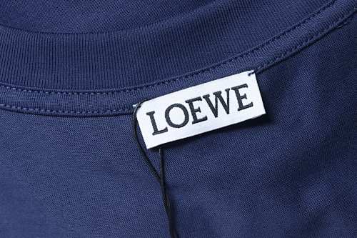 EM Sneakers Loewe Floral Embroidered Logo T-shirt Navy