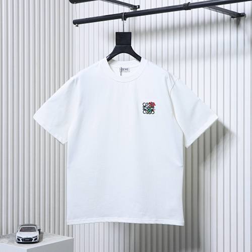 EM Sneakers Loewe Floral Embroidered Logo T-shirt White