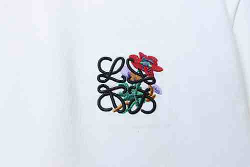 EM Sneakers Loewe Floral Embroidered Logo T-shirt White
