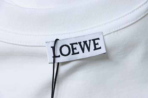 EM Sneakers Loewe Floral Embroidered Logo T-shirt White
