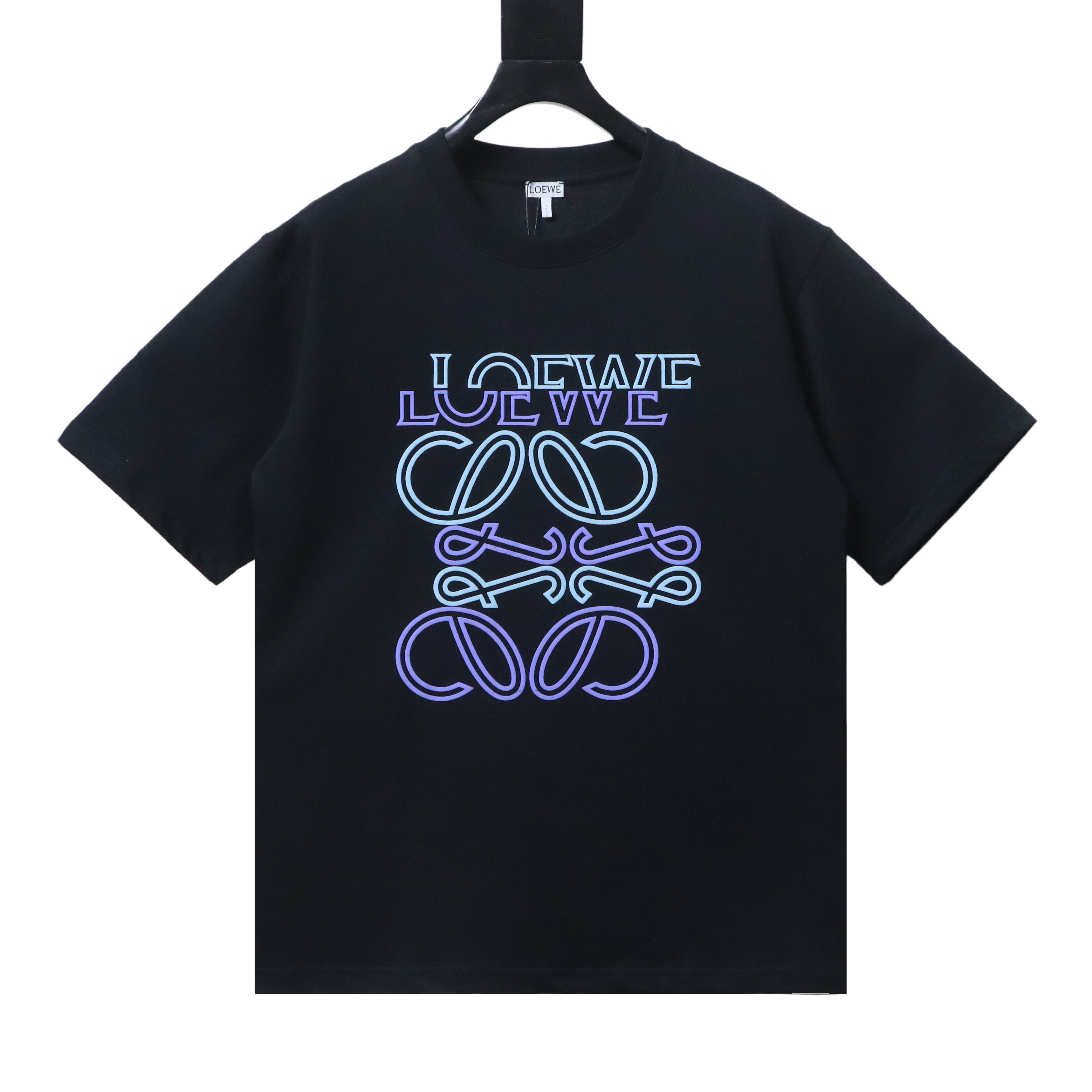 EM Sneakers Loewe Irregular Logo Color-Blocked Foam Print T-Shirt Black