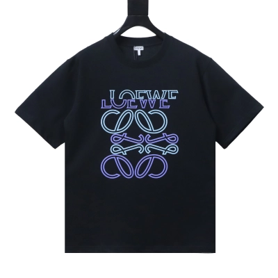 EM Sneakers Loewe Irregular Logo Color-Blocked Foam Print T-Shirt Black 01